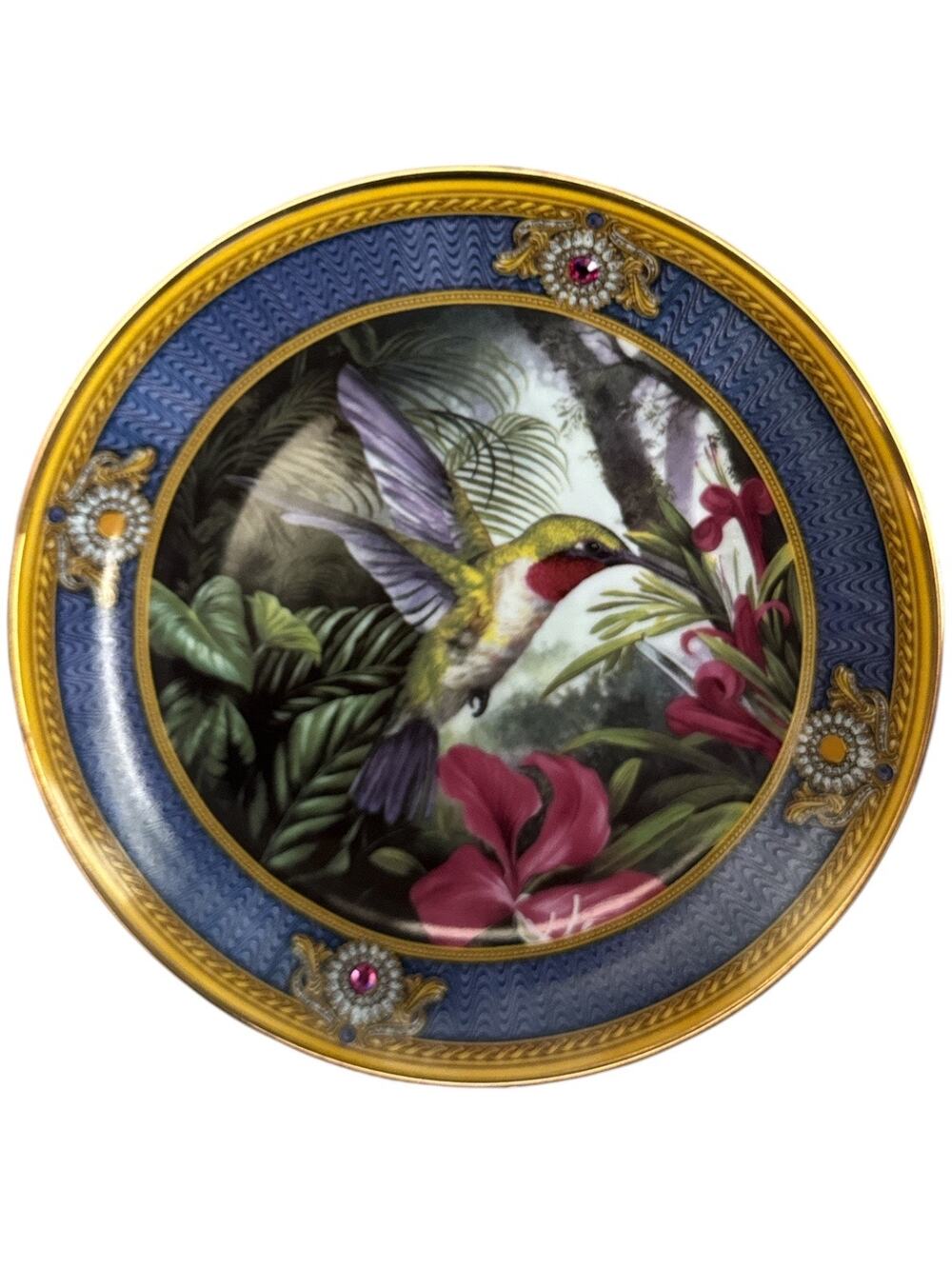 Hummingbird House of Faberge Franklin Mint Colorful Porcelain Plate